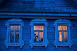 A village house at night, Ryazansky region, 2015